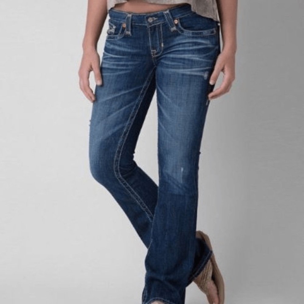 Big Star Liv jeans bootcut distressed low rise denim 26l
